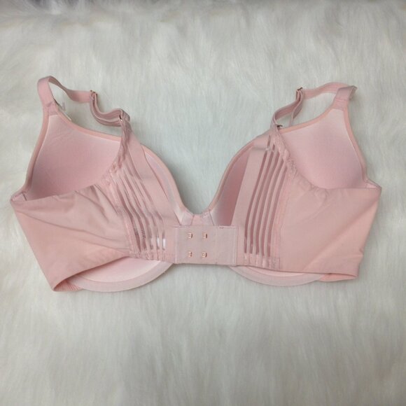 Le Mystere Second Skin Back Smoother Underwire Bra Pink Chiffon 32DDD/F NWT - Picture 2 of 10